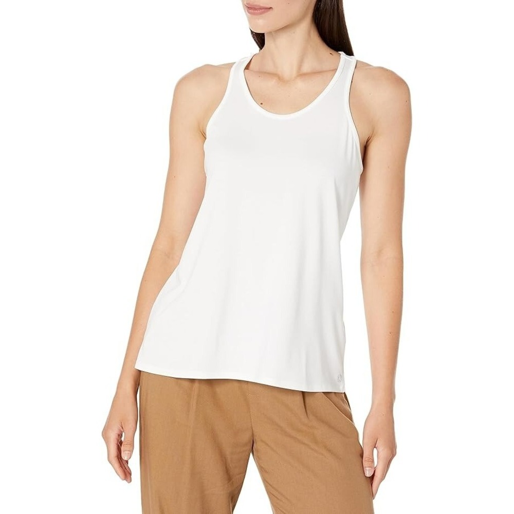 Nic+Zoe Womens Flowfit Scoop Tank in White Size XL